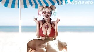 Harley Quinn Beach Titty Fuck (Blacked Version) (DC)